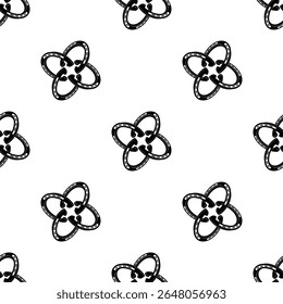 Good Luck Horseshoe Icon Seamless Pattern Vector Art Illustration