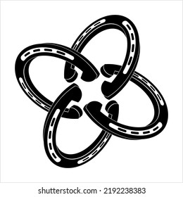 Good Luck Horseshoe Icon Vector Art Illustration