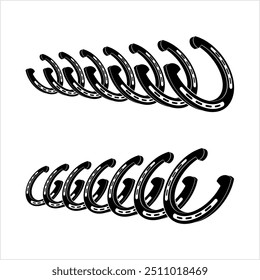 Good Luck Horseshoe Icon Vector Art Illustration