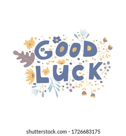 Good Luck Inscription Floral Backdrop Vector Stock Vector (Royalty Free ...