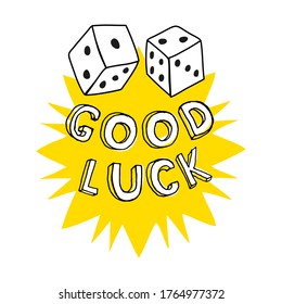 Good luck. The inscription on the yellow star with dice.