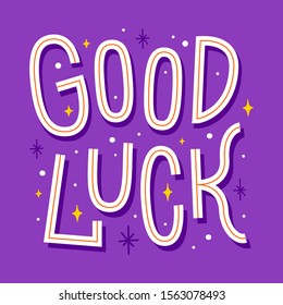 Good Luck Inspirational Phrase Motivation Card Stock Vector (Royalty ...