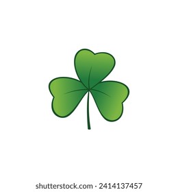 Good luck leaf clover of Irish shamrock St Patrick's Day concept isolated over on white background vector illustration