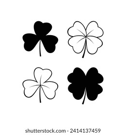 Good luck leaf clover of Irish shamrock St Patrick's Day concept isolated over on white background vector illustration