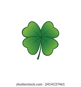 Good luck leaf clover of Irish shamrock St Patrick's Day concept isolated over on white background vector illustration