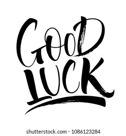 Good Luck Lettering Handwritten Modern Calligraphy Stock Vector ...