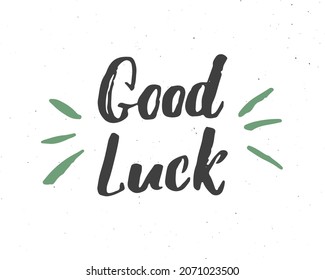 Good Luck Lettering Handwritten Sign Hand Stock Vector (Royalty Free ...