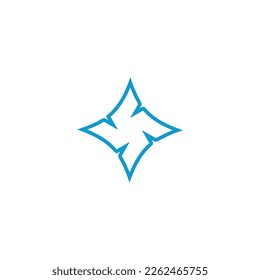 good luck logo with creative corner simple blue luck icon design, graphic, minimalist.logo