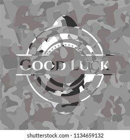 Good Luck on grey camouflage pattern