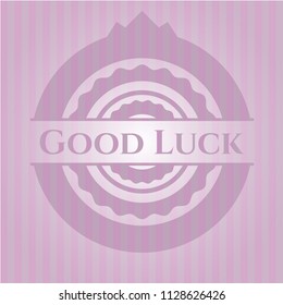 Good Luck pink emblem