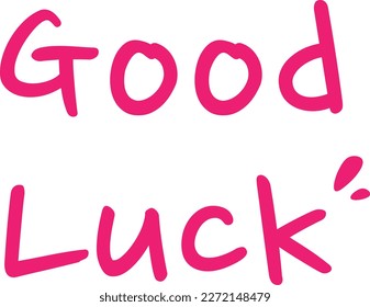 Good luck png vector hand written text message isolated. Greeting card text design