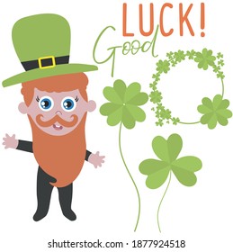 Good Luck. Print Vector art illustration.	