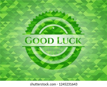 Good Luck realistic green mosaic emblem