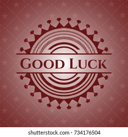Good Luck red emblem. Retro