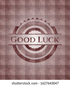 Good Luck red geometric badge. Seamless.