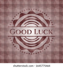 Good Luck red geometric emblem. Seamless.