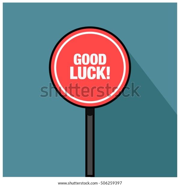 Good Luck Road Sign Line Art Stock Vector (Royalty Free) 506259397