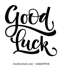 Good Luck simple isolated hand draw calligraphy logo for card, print, smm.