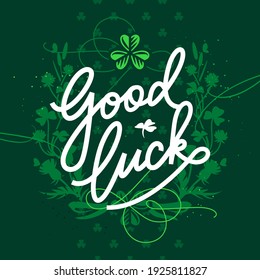 Good luck - St. Patrick's day lettering card