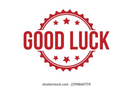 Good luck stamp red rubber stamp on white background. Good luck stamp sign. Good luck stamp.