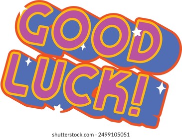 Good Luck Sticker Illustration Colourfu