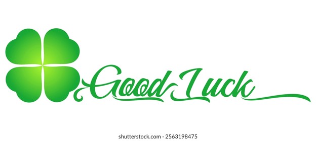 Good luck text vector for St. Patrick's day