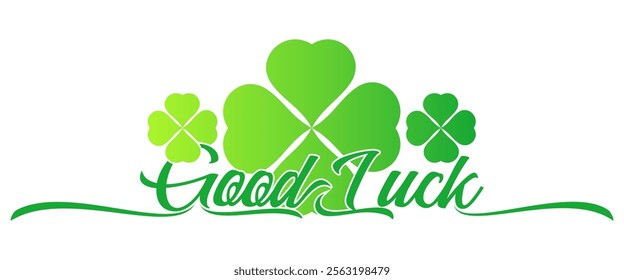 Good luck text vector for St. Patrick's day