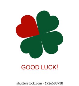 good luck, vector greeting card or poster