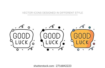 Buena suerte icono de Vector stock aislado en hoja blanca