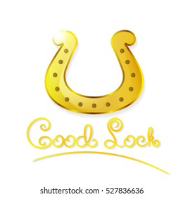 Good luck vector illustration. Handmade vector calligraphy