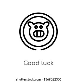 good luck vector line icon. Simple element illustration. good luck outline icon from zodiac concept. Can be used for web and mobile