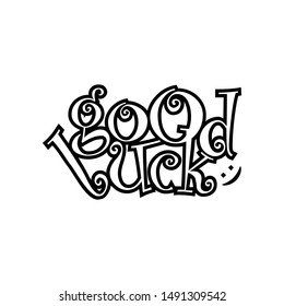 Good luck vector writing, encouraging words, free vector