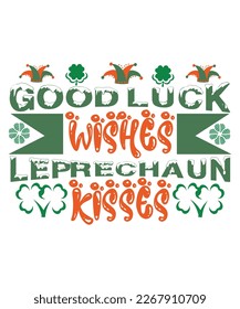 Good luck wishes leprechaun St Patrick's day design, St Patrick's day SVG, St Patrick's day bundle ,design bundle, cutting file, SVG design bundle, t shirt design 