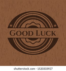 Good Luck wood icon or emblem. Vector Illustration.