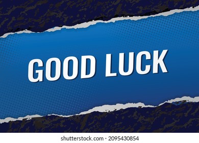 good luck word concept vector illustration with blue 3d style for social media landing page, template, ui, web, mobile app, poster, banner, flyer, background, gift card, coupon, label, wallpaper