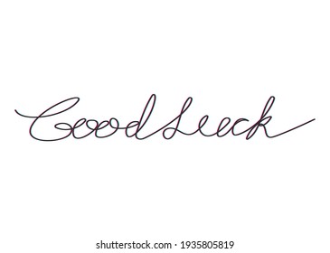 good luck word one line stock vector illustration