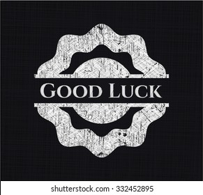 Good Luck written with chalkboard texture