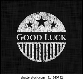 Good Luck written on a blackboard