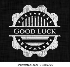 Good Luck written on a blackboard