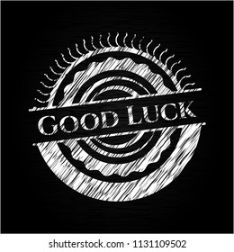 Good Luck written on a chalkboard