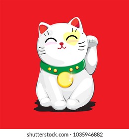 Good Lucky Cat Character. Vector. illustration