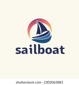 good and luxury  sailboat logo vector 