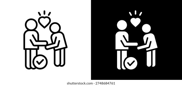 Good Manners Icon whiteblack Vector Illustration