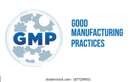 good manufacturing practices GMP. oncept with keywords, letters and icons. presentation or web template vector illustration