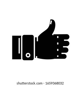 Icono negro de marca buena, ilustración conceptual, símbolo plano vectorial, signo de glifo.