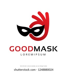 Good Mask Logo Template Design Vector, Emblem, Concept Design, Creative Symbol, Icon