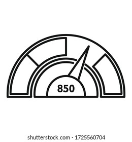 Icono de escala de medidor bueno. Contorno un icono vectorial de escala de medidor bueno para el diseño web aislado en fondo blanco