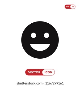 Good mood emoticon vector icon