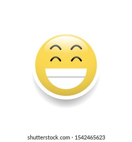 Good mood face emoticon,Vector and Illustration.