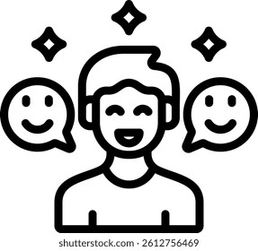 Good Mood Icon Outline Vector Illustration
